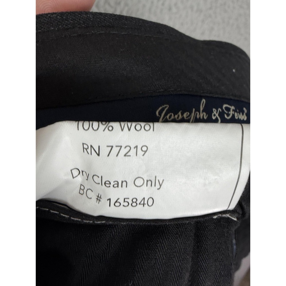 Joseph & Feiss Dress Pants Mens 48x24 Gray Wool Flat Front Classic Fit Office - Picture 12 of 13